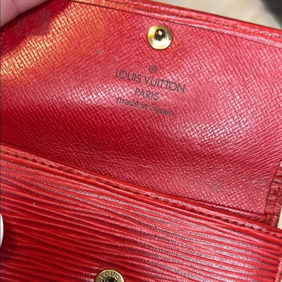 Authentic Louis Vuitton Cherry Red Epi Key Holder Wallet - Picture 6 of 13